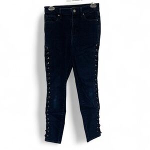 Y2K Guess Lace Up Sides Dark Wash Skinny Jeans